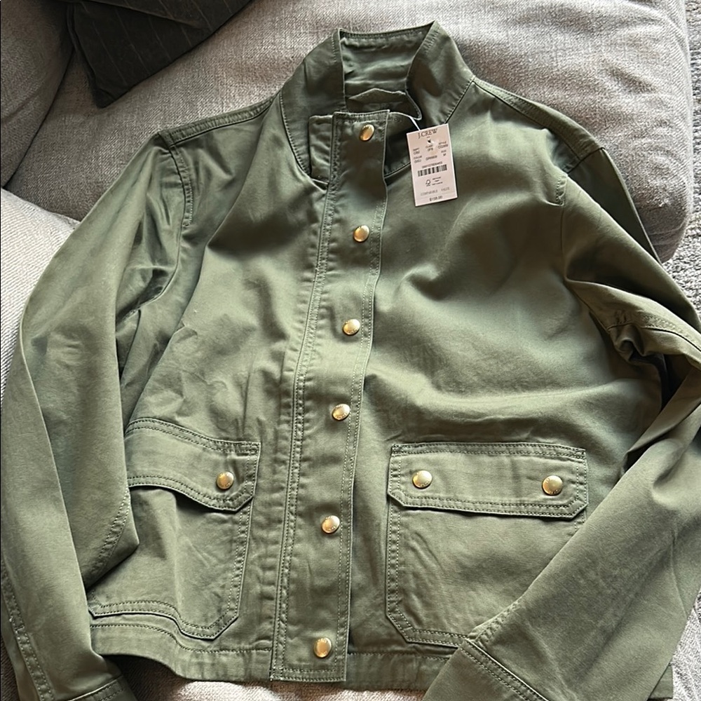 Stylish Olive Green Jacket with Gold Buttons